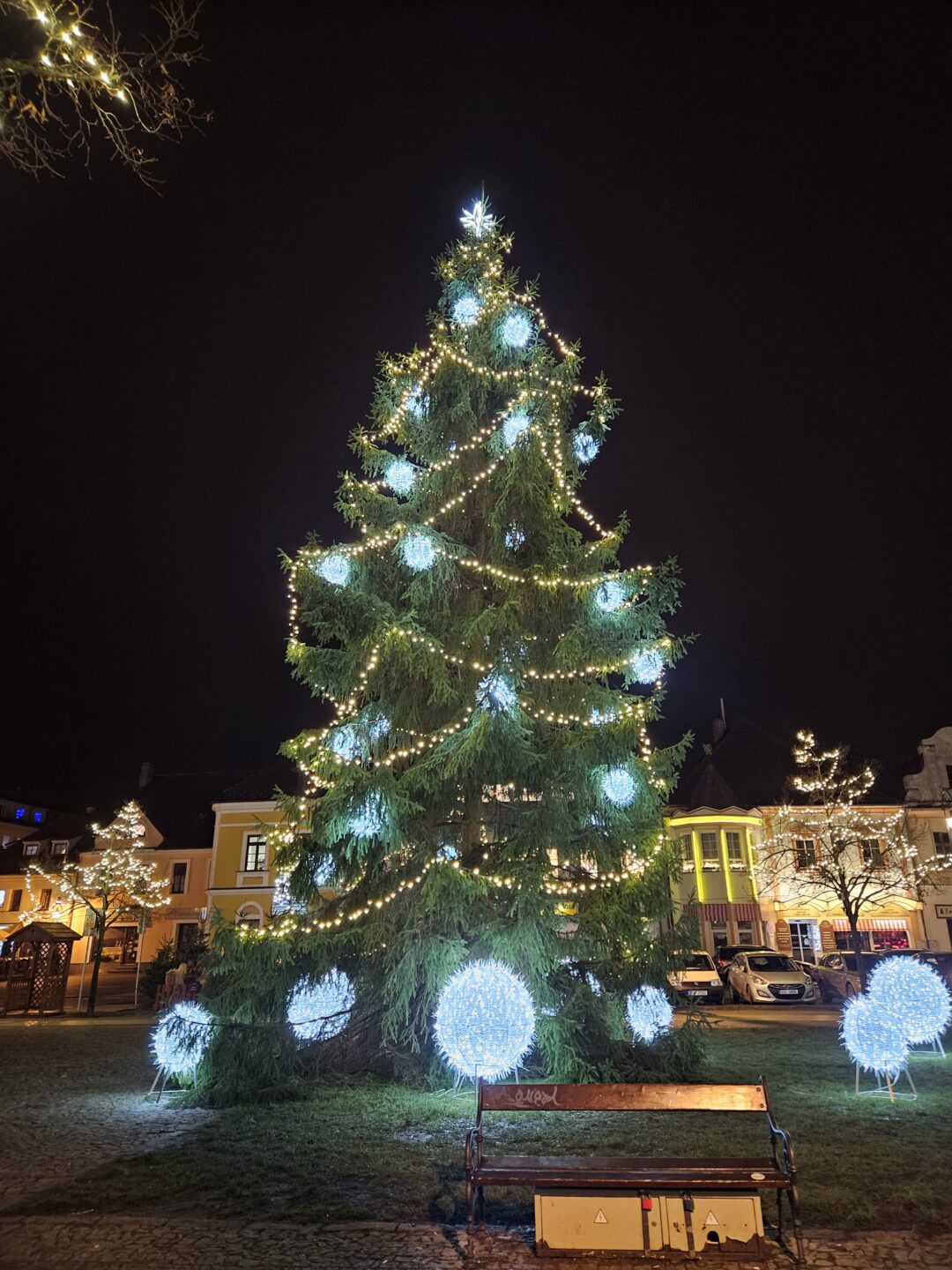Christmas tree on the square in Beroun